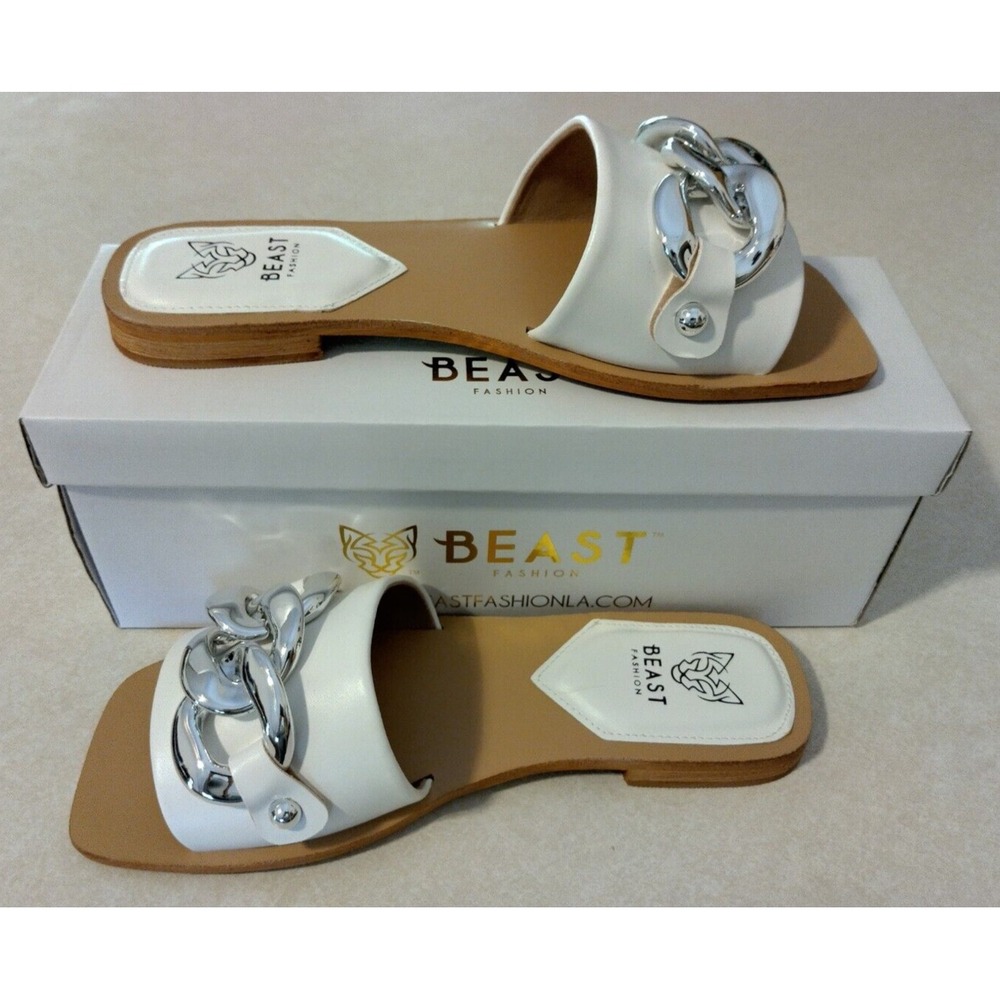 Beast Fashion Size 7.5 LANA-01 White Sandals NIB